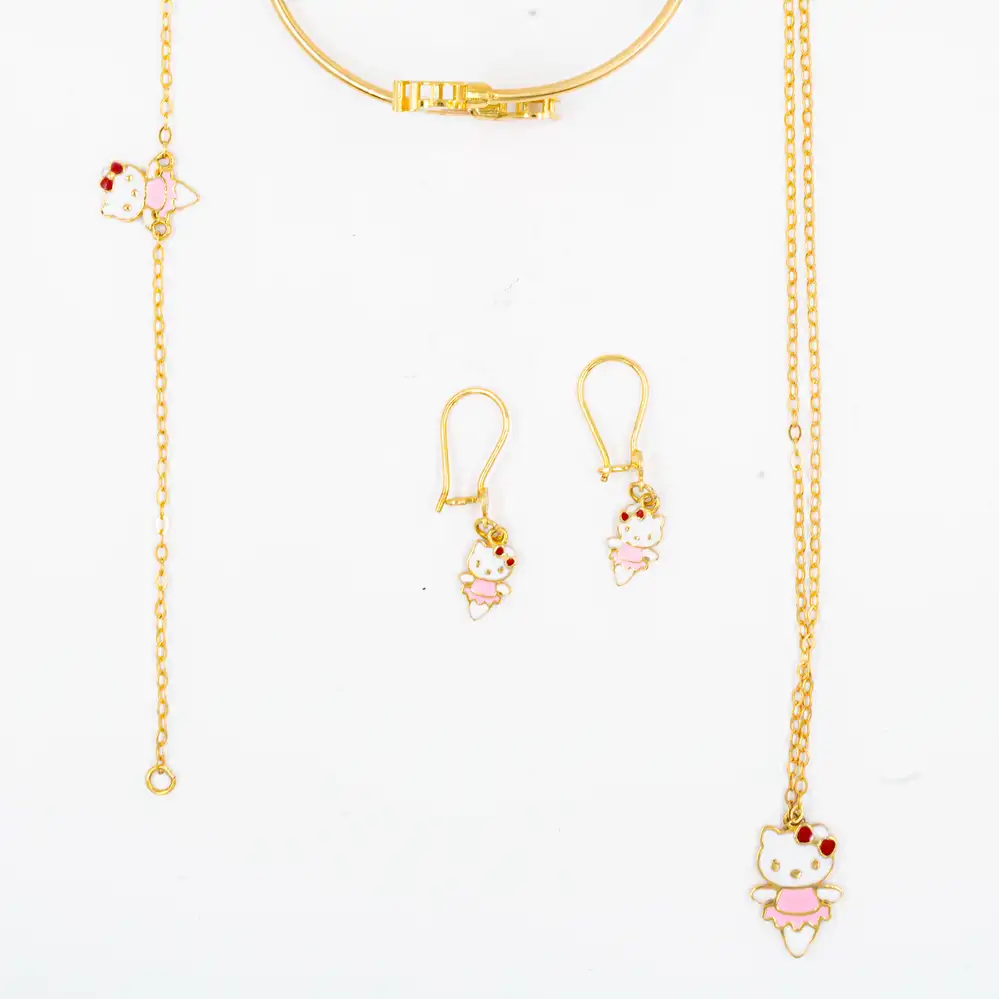 سرویس کیتی (دستبند،گردنبند،گوشواره) کد 2419c,2424c,2417c,2418c