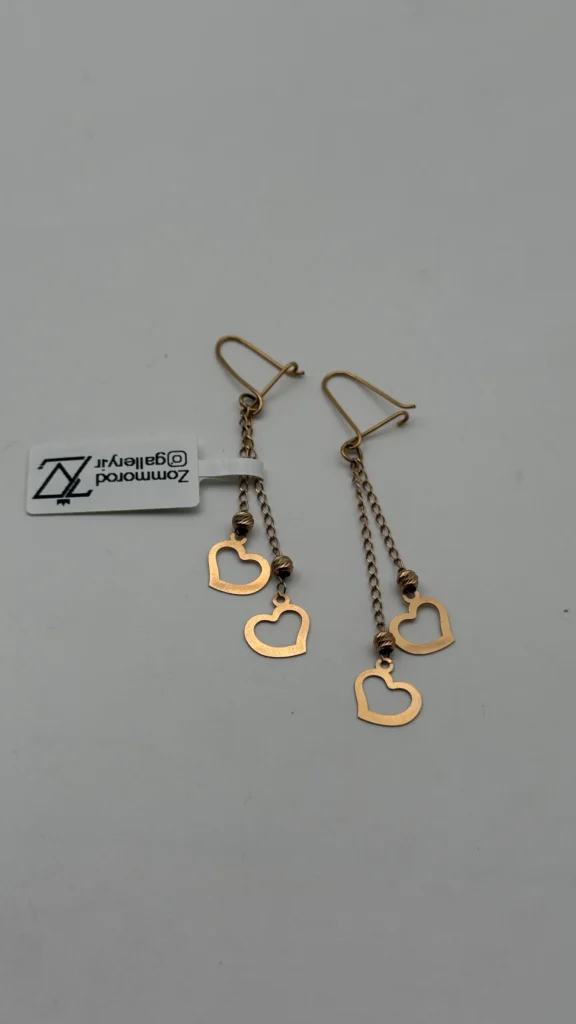 گوشواره قلب بدون اجرت کد 9543